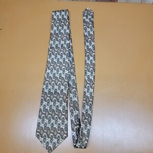 Todays Man Made in Italy Silk Paisley Pattern Necktie Blue Gold Tan